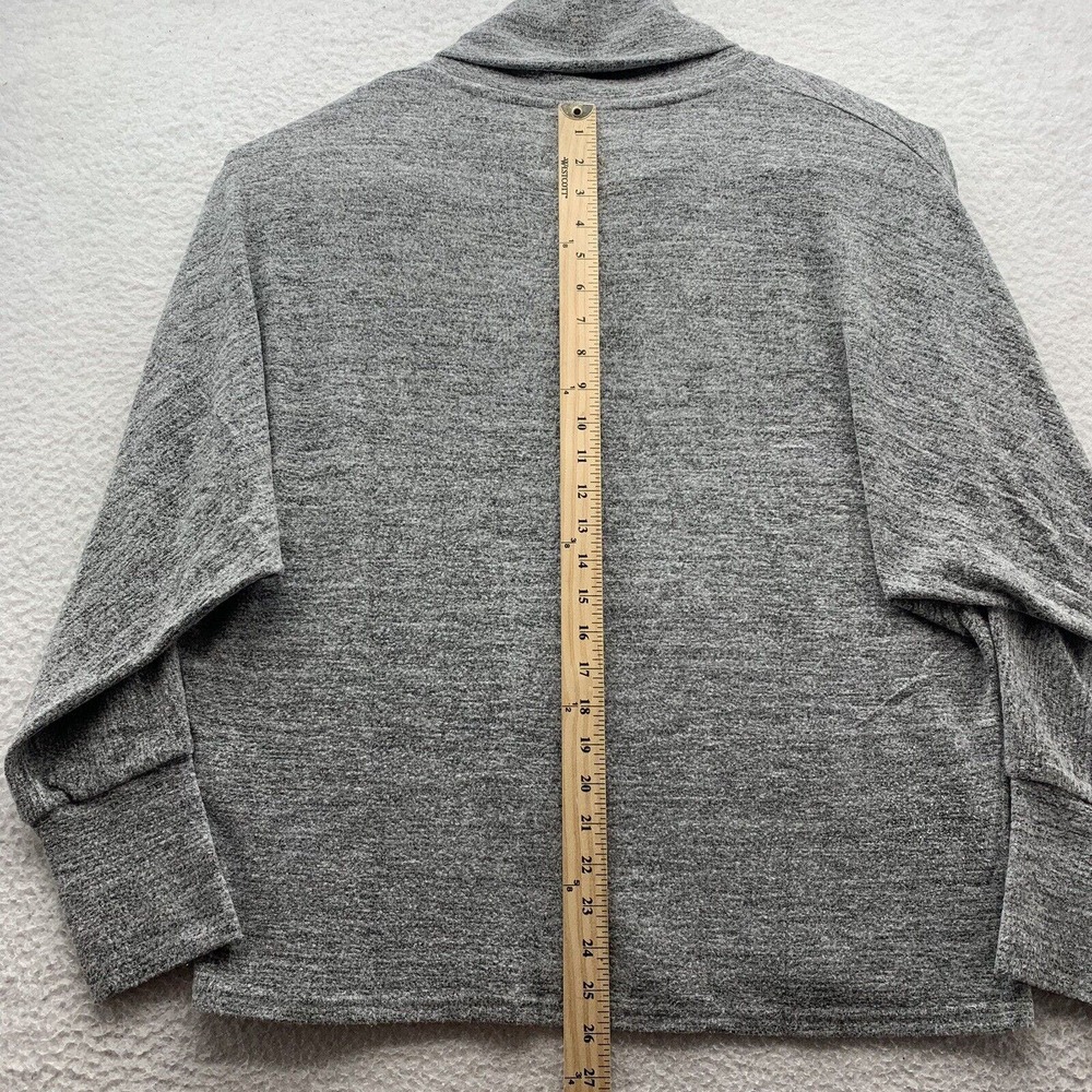 Lucky Brand Sweater Womens Large Heather Gray Relaxed Cowl Neck Soft Thin Preppy - Picture 6 of 16